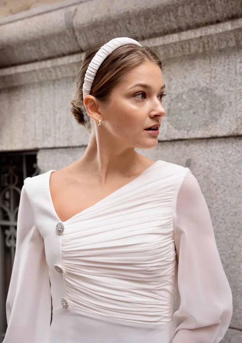 Diadema Pliegues blanca - Imagen 4