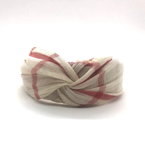 Diadema Baronesa beige y roja - Imagen 3