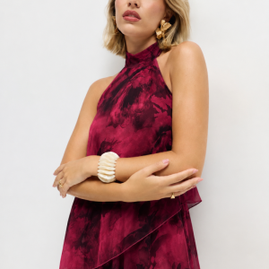 Vestido Halter Gasa Estampado