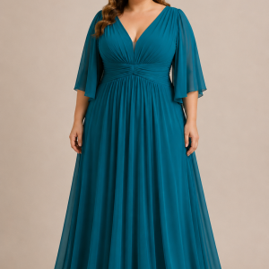 Vestido Elástico Manga Francesa Curvy