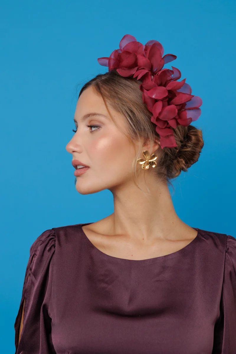 Diadema Halfpetalines vino - Imagen 3