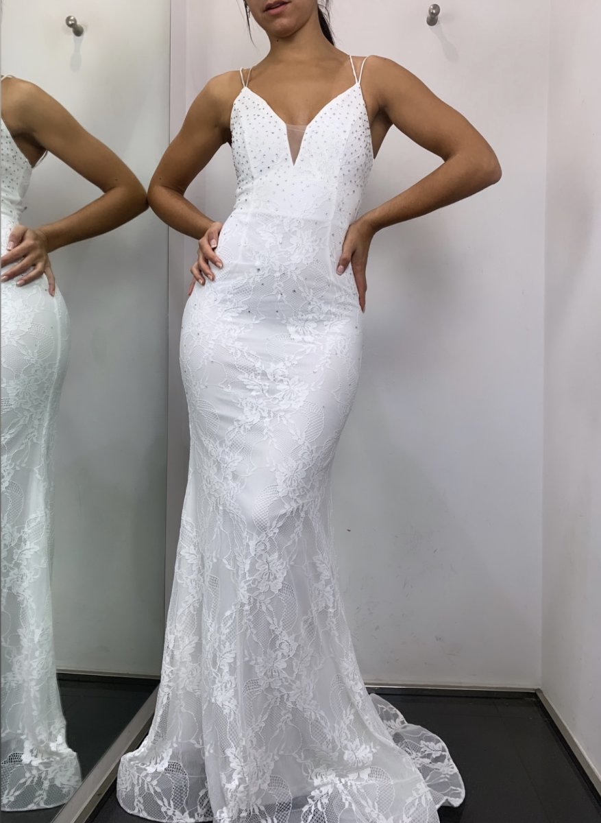 Vestido Sirena Espalda Cruzada Novia - Imagen 5