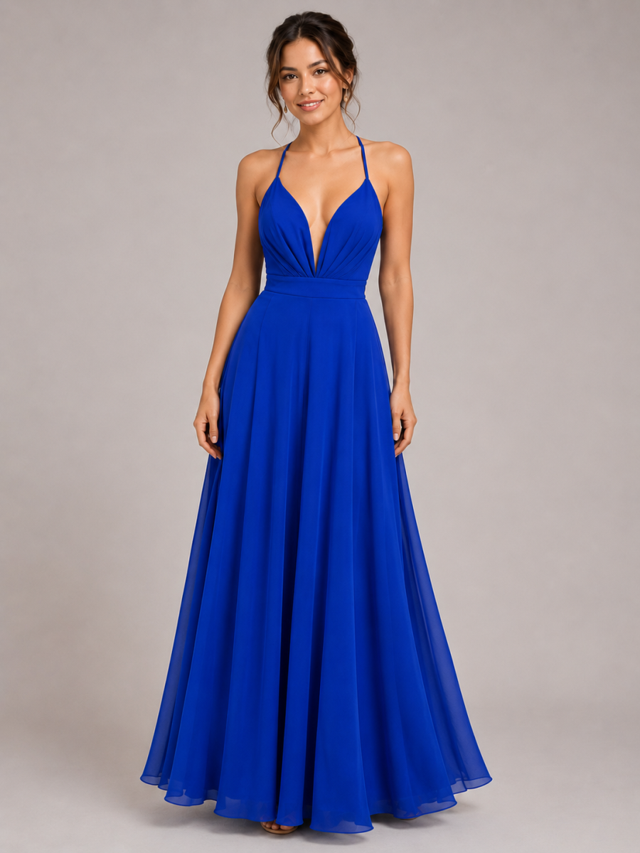 Vestido Gasa Espalda Cruzada - Imagen 3
