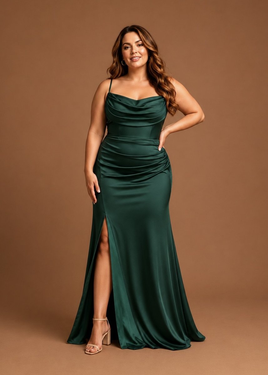 Vestido Seda Sirena Cascada Curvy
