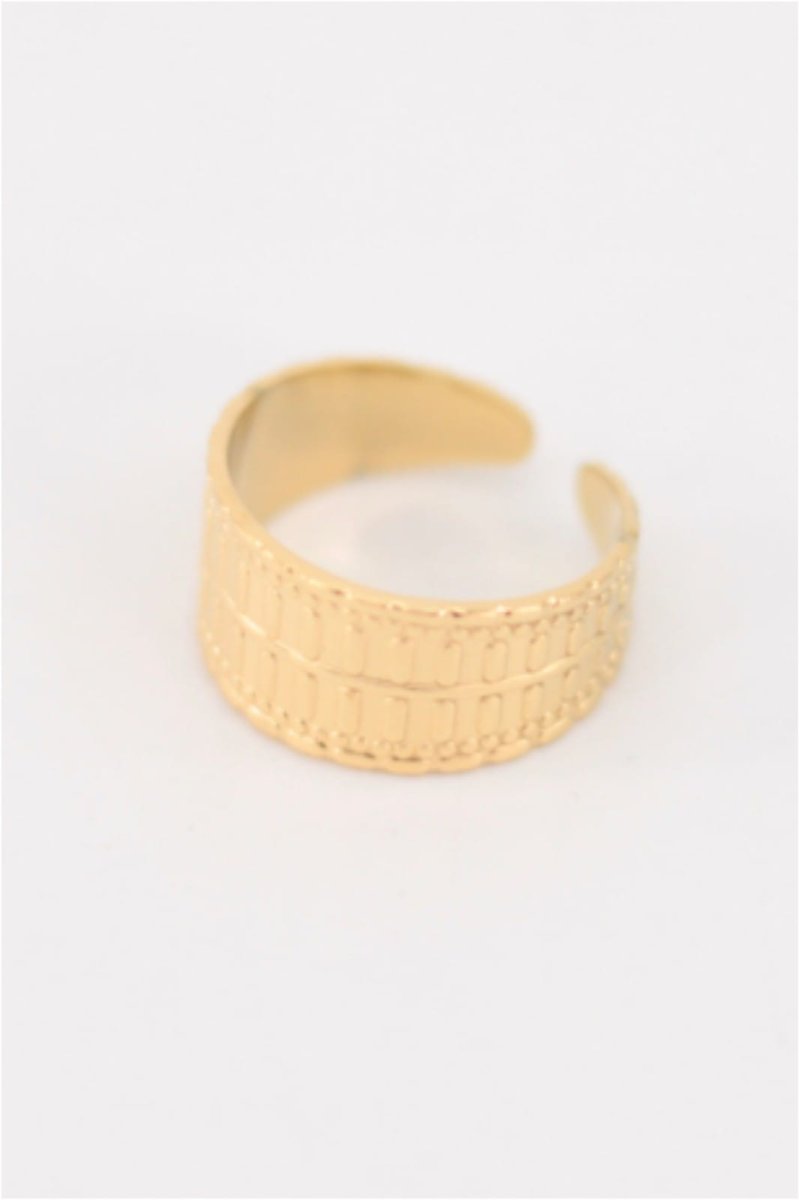 ANILLO MUJER ACERO DORADO GRUESO AJUSTABLE - Imagen 3