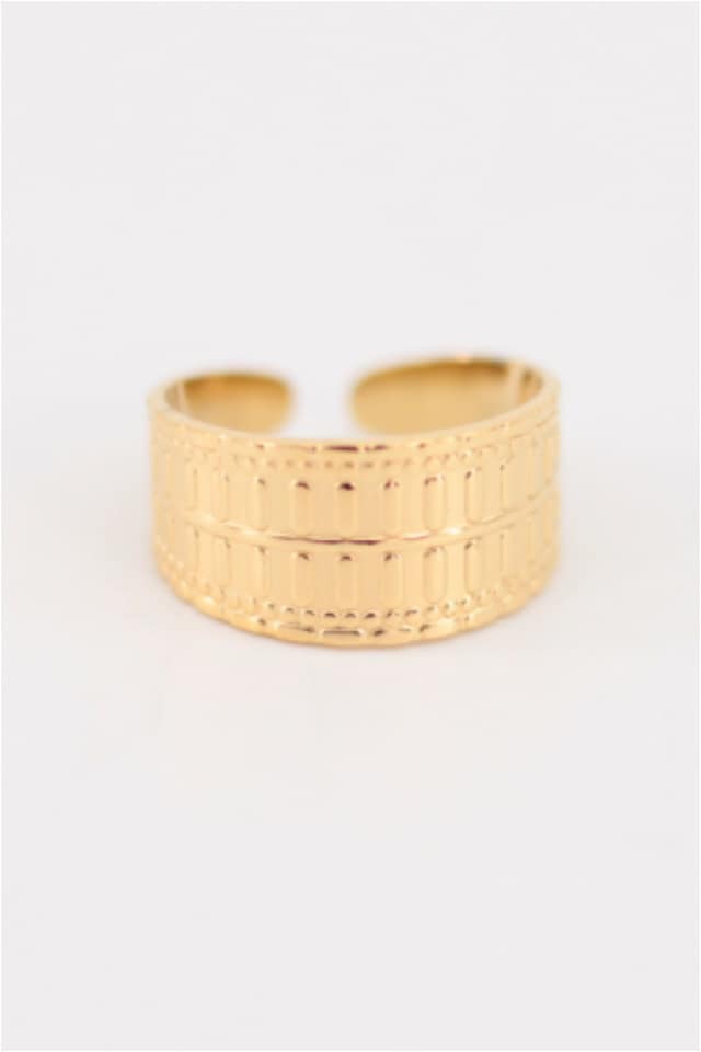 ANILLO MUJER ACERO DORADO GRUESO AJUSTABLE - Imagen 2