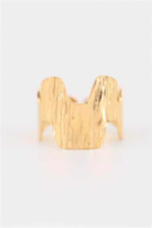 ANILLO MUJER ACERO DORADO ABSTRACTO AJUSTABLE - Imagen 2