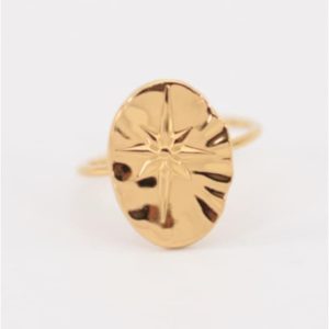 ANILLO MUJER ACERO DORADO CHAPA ESTRELLA AJUSTABLE