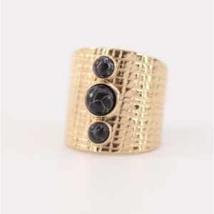 Anillo mujer acero tres piedras