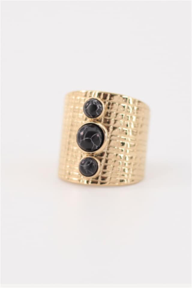 Anillo mujer acero tres piedras - Imagen 2