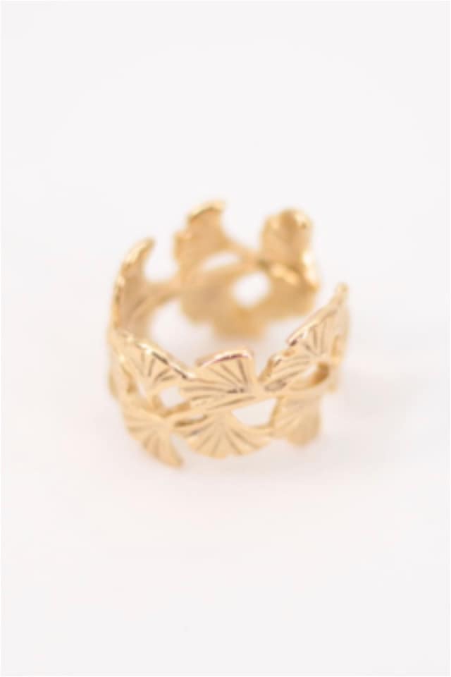 ANILLO MUJER ACERO DORADO HOJAS - Imagen 3