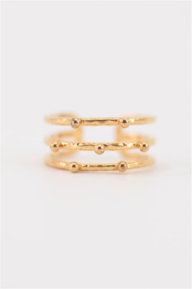 ANILLO MUJER ACERO DORADO BOLITAS - Imagen 3