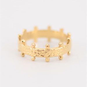 ANILLO MUJER ACERO DORADO PUNTOS AJUSTABLE