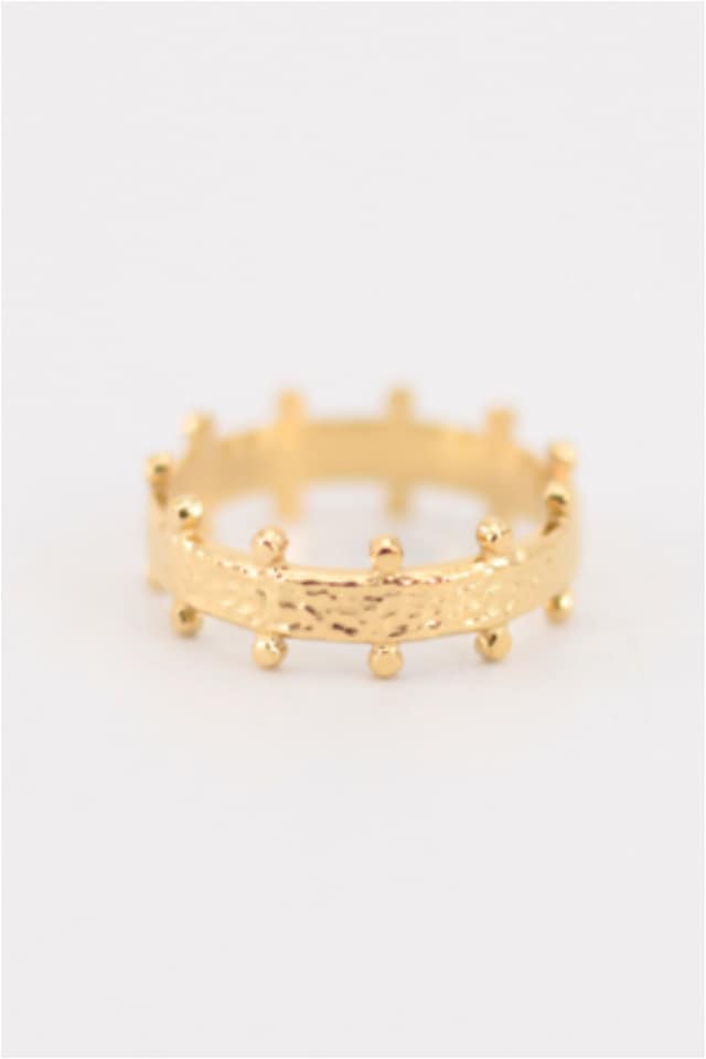 ANILLO MUJER ACERO DORADO PUNTOS AJUSTABLE