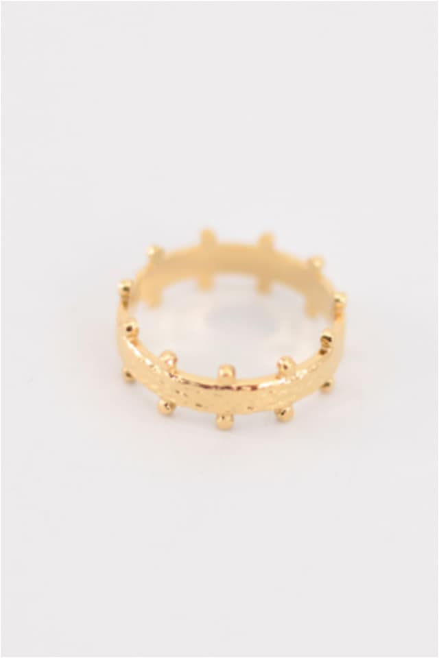 ANILLO MUJER ACERO DORADO PUNTOS AJUSTABLE - Imagen 3