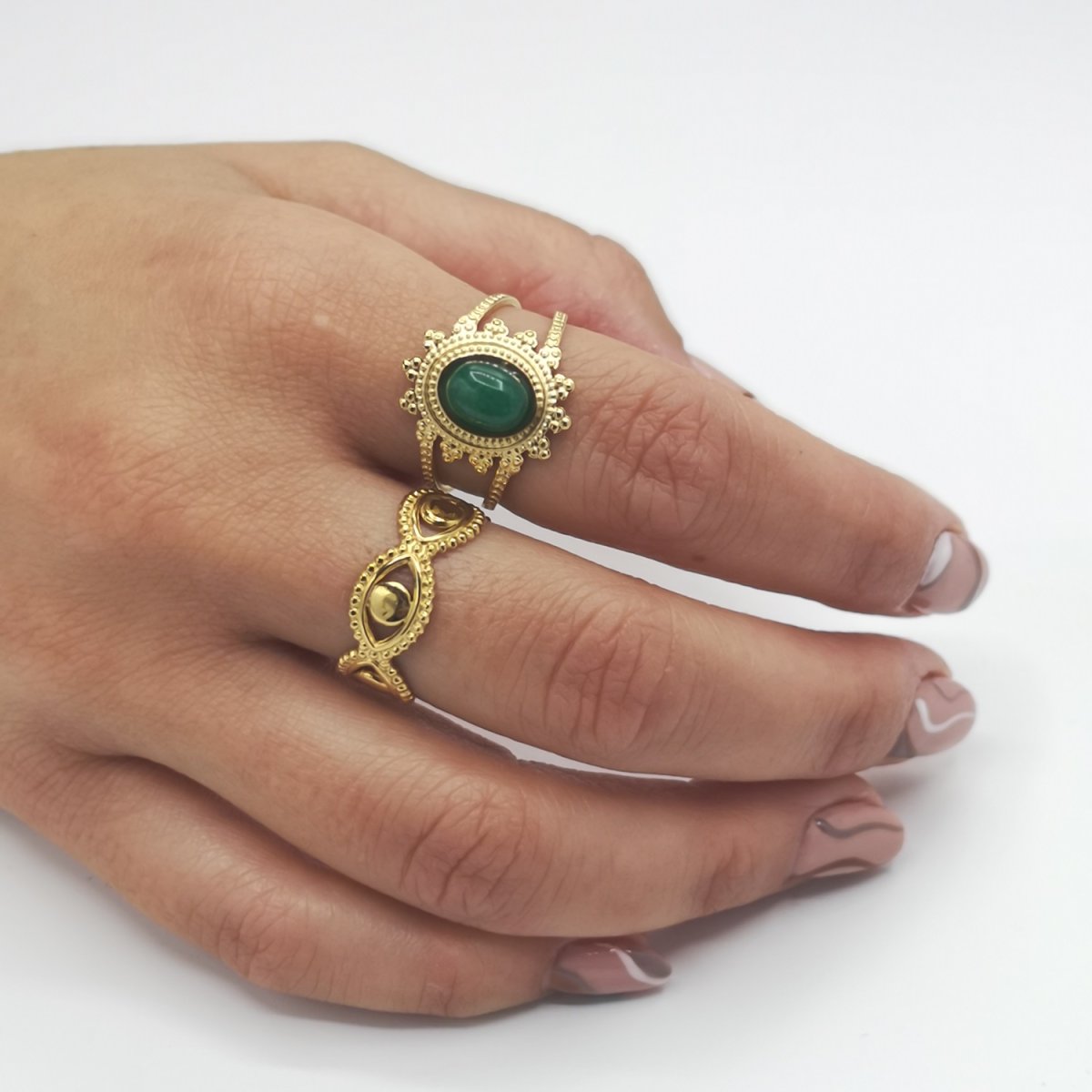 Anillo XARENI Acero Dorado - Imagen 3