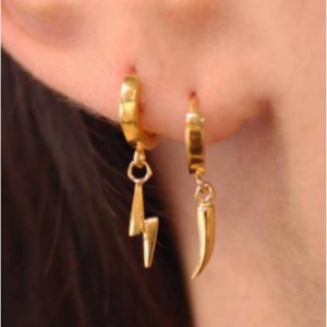 PENDIENTES MUJER ACERO DORADO RAYO