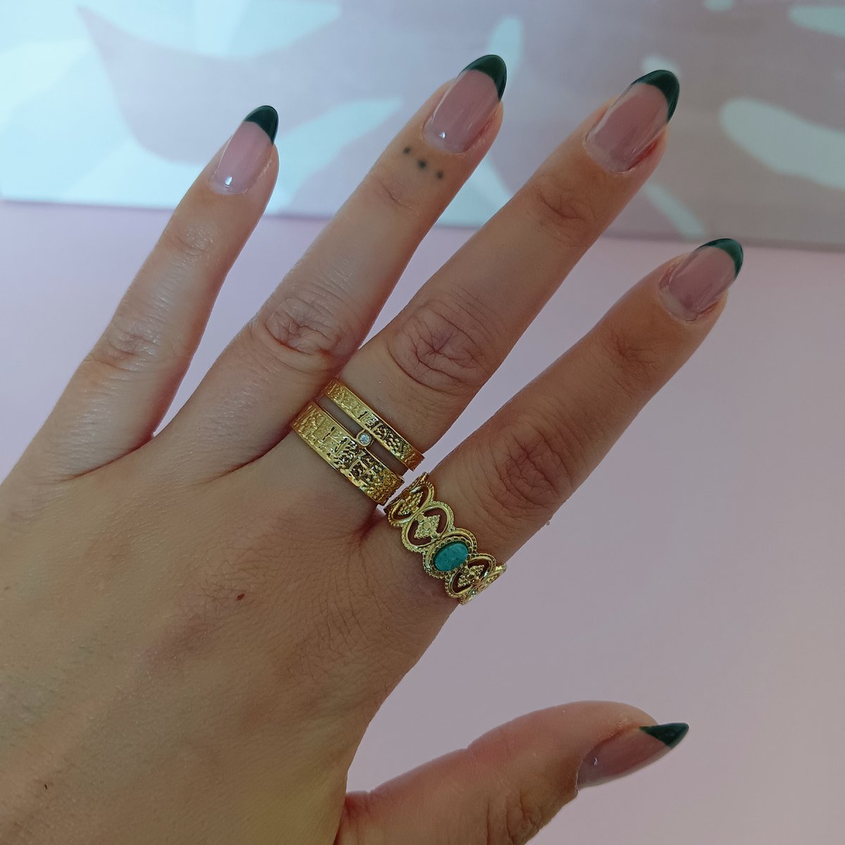 Anillo AIYANA Acero Dorado - Imagen 3