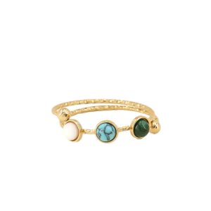 Anillo AYLEN Dorado / Turquesa