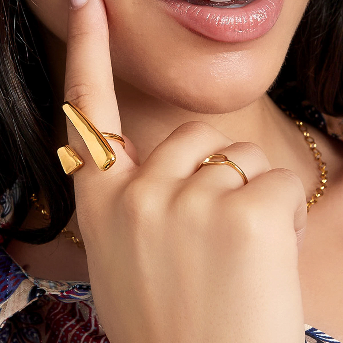 Anillo AMARAL Acero Dorado - Imagen 3