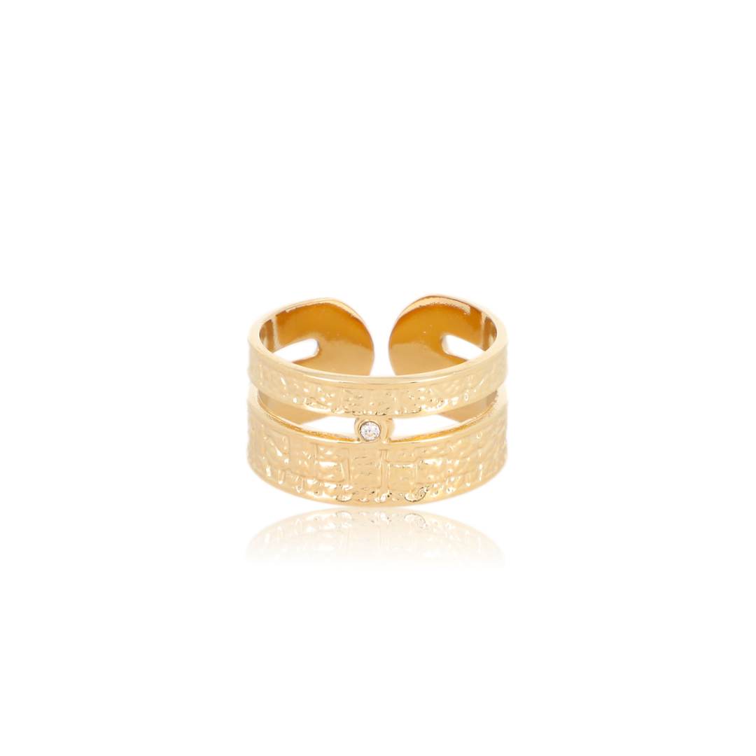 Anillo EIRINI Acero Dorado - Imagen 2