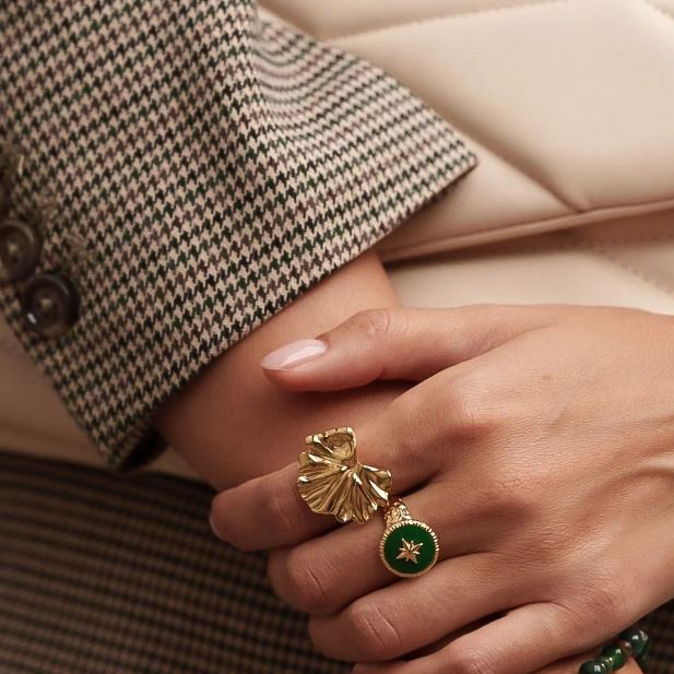 Anillo ELIF Acero Dorado - Imagen 3