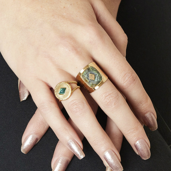 Anillo DALILA Acero Dorado - Imagen 3
