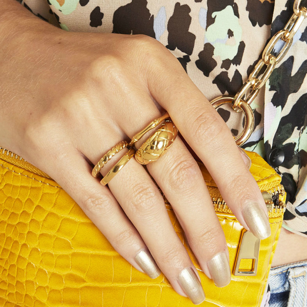 Anillo FLAVIE Acero Dorado - Imagen 3