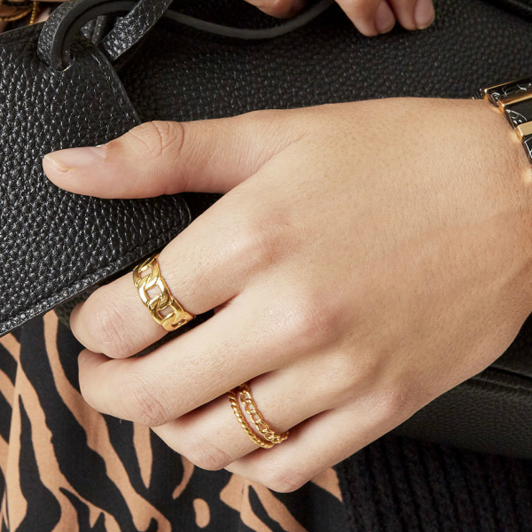 Anillo JOANIE Acero Dorado - Imagen 3