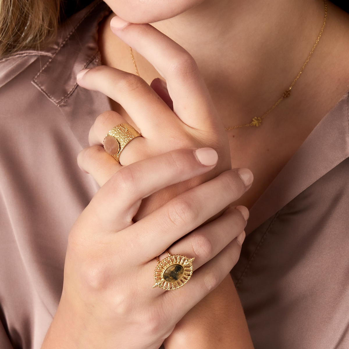 Anillo GALILEA Acero Dorado - Imagen 3
