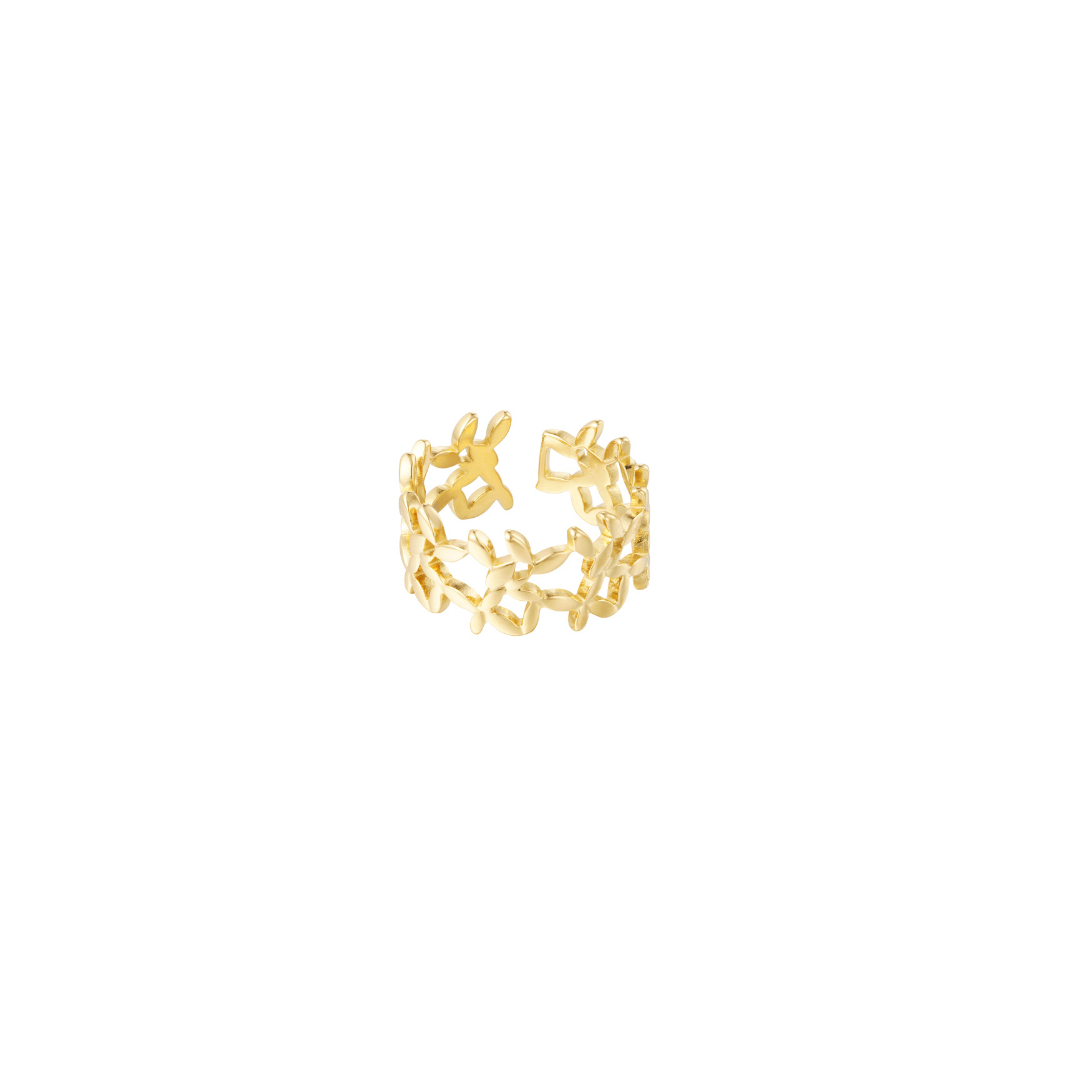 Anillo IRAIDE Acero Dorado - Imagen 2