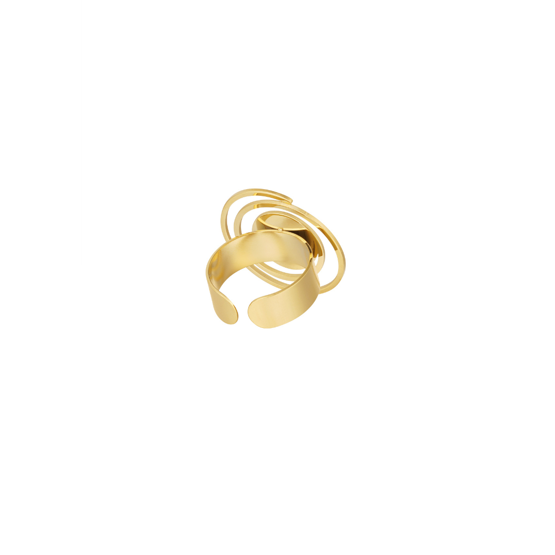 Anillo JUNCAL Acero Dorado - Imagen 4