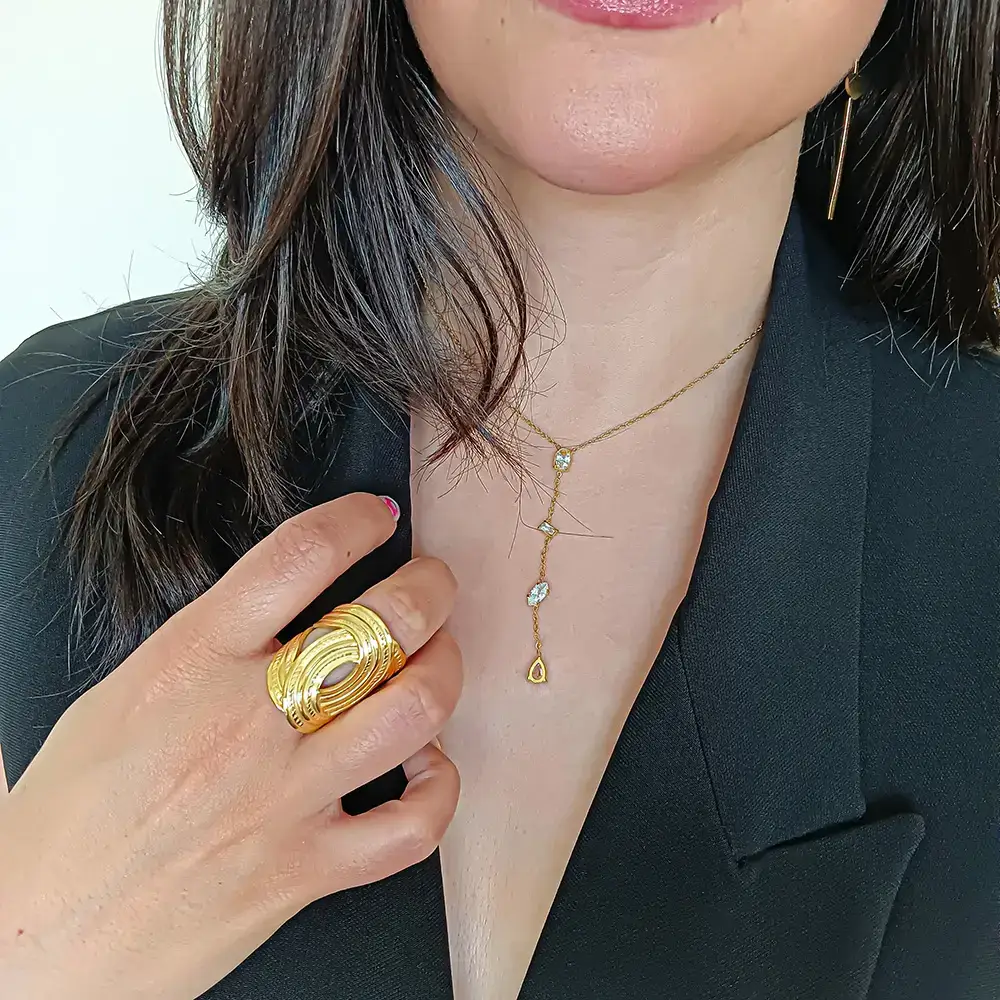 Anillo VERA Acero Dorado - Imagen 3