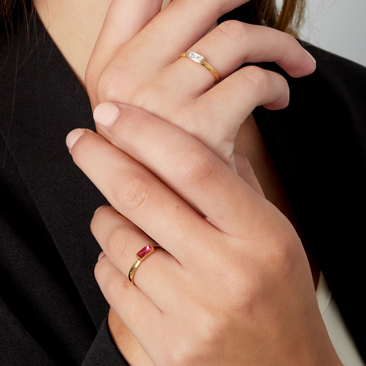 Anillo YURIKO Acero Dorado - Imagen 3