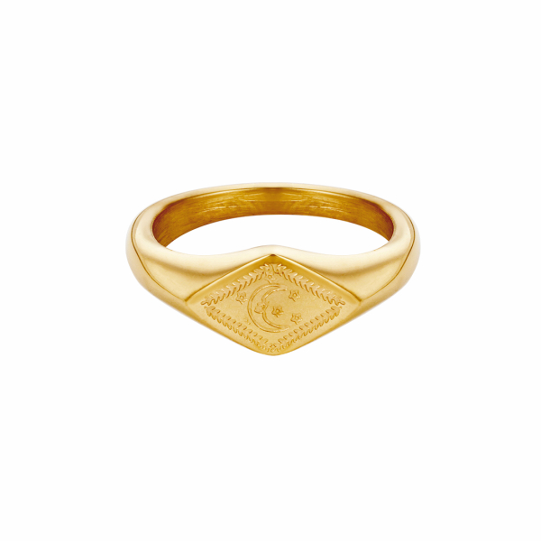 Anillo SABINE Acero Dorado - Imagen 2