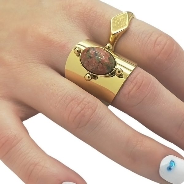 Anillo SABINE Acero Dorado - Imagen 3