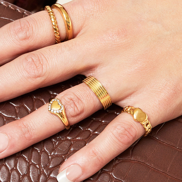 Anillo ABISAI Acero Dorado - Imagen 4