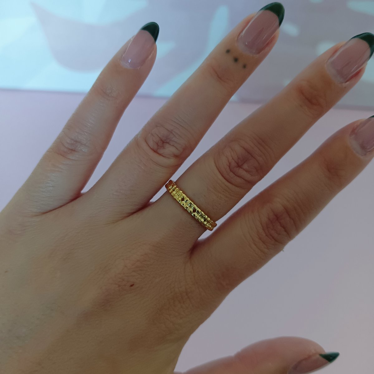 Anillo CECILE Acero Dorado - Imagen 3