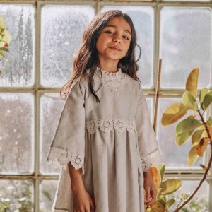 Vestido Carina – Lino gris perla – T. 9