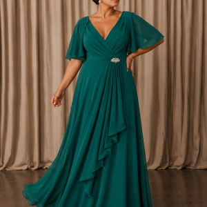Vestido Mangas Aplique Lateral Curvy
