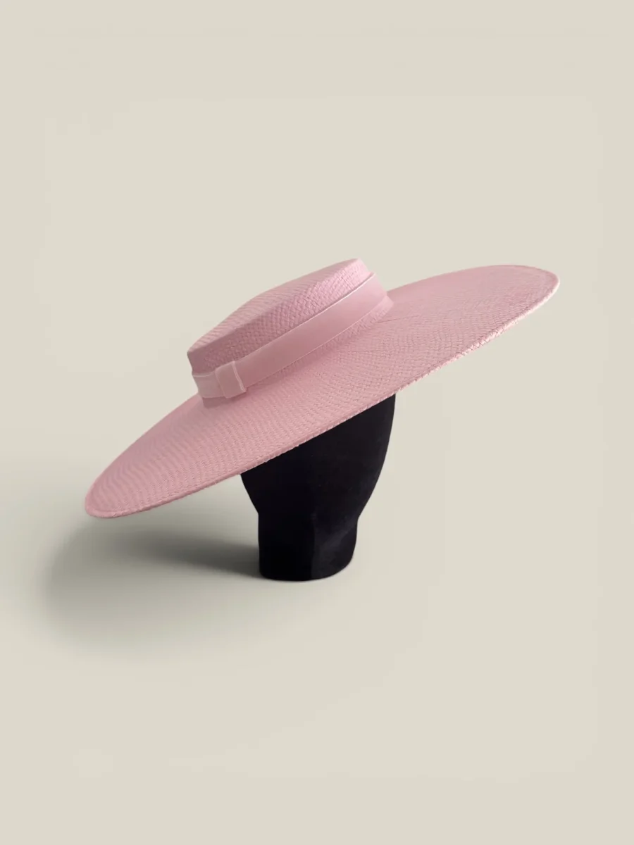 Canotier Amazona rosa con cita de terciopelo - Imagen 3