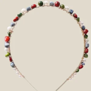 Diadema Piedrecitas y perlas