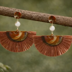 Pendientes Abanico chocolate