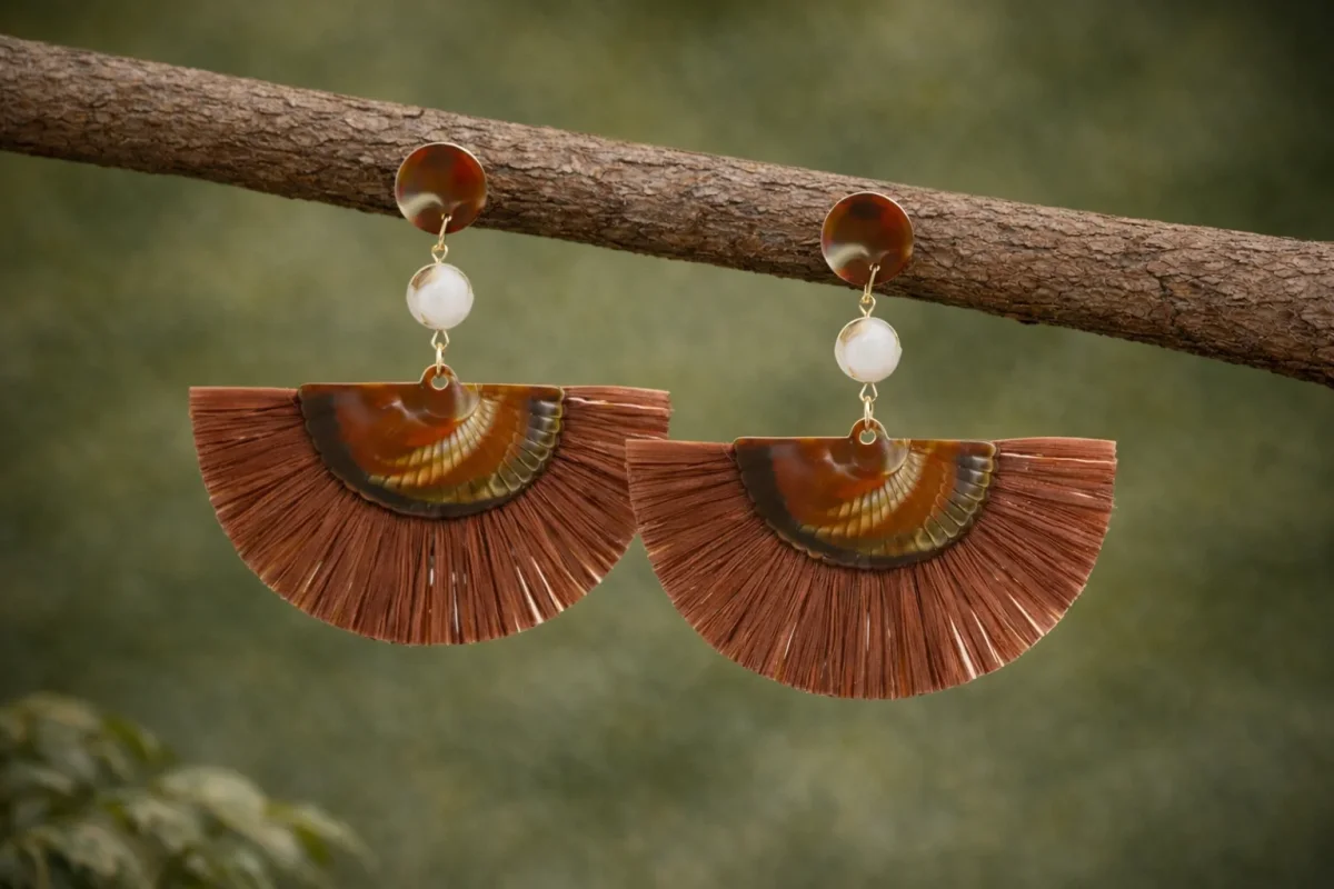 Pendientes Abanico chocolate