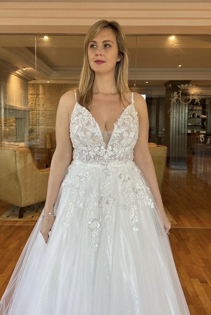 Vestido Novia Tul Tirantes - Imagen 2