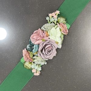 Cinturón Floral Elástico Verde