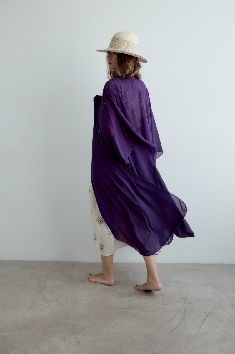 Capa de crepe larga morado - Imagen 8