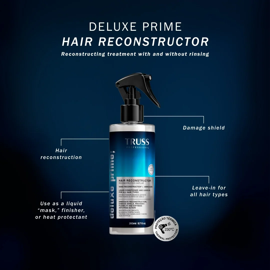 TRUSS Deluxe Prime Hair Reconstructor – 260 ml Reconstructor capilar multifuncional para cabello dañado, quebradizo y tratado químicamente - Imagen 3