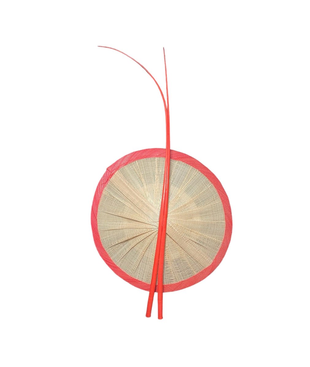 Tocado Osaka beige y rojo - Imagen 6