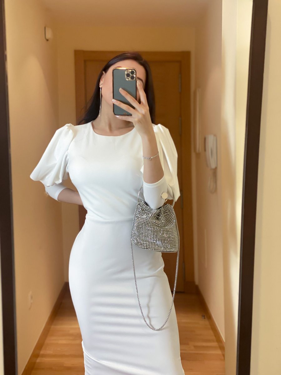Vestido Midi Botones Novia - Imagen 5